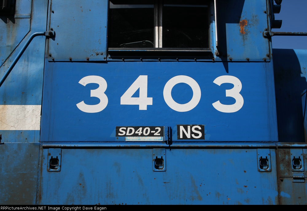 Number on side of NS 3403 cab